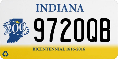 IN license plate 972OQB