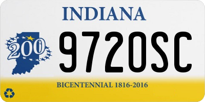 IN license plate 972OSC