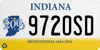 IN license plate 972OSD