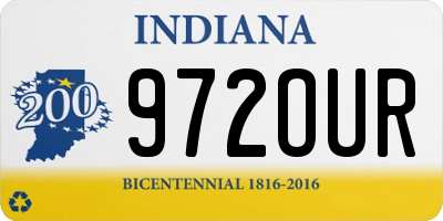 IN license plate 972OUR