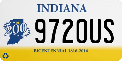 IN license plate 972OUS
