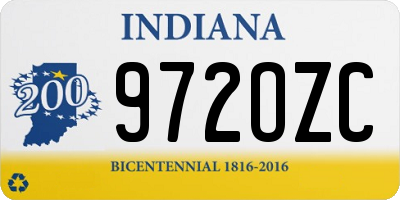 IN license plate 972OZC