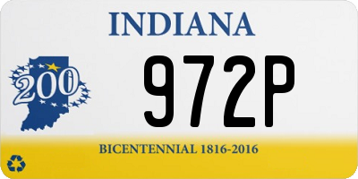 IN license plate 972P