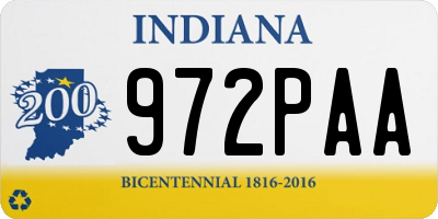 IN license plate 972PAA