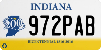 IN license plate 972PAB