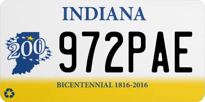 IN license plate 972PAE