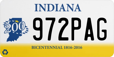 IN license plate 972PAG
