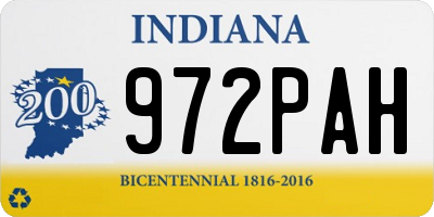 IN license plate 972PAH