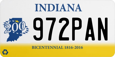 IN license plate 972PAN