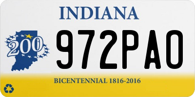 IN license plate 972PAO