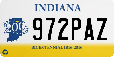 IN license plate 972PAZ