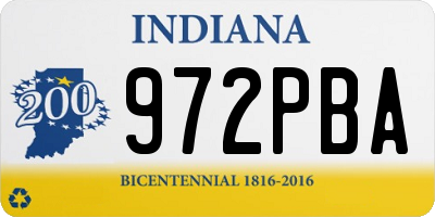 IN license plate 972PBA