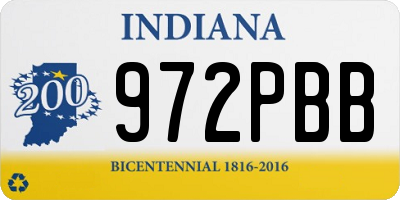 IN license plate 972PBB