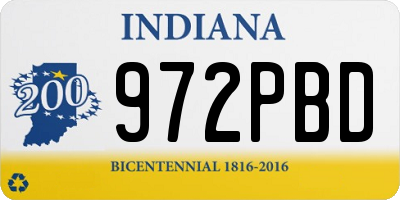 IN license plate 972PBD