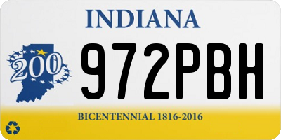 IN license plate 972PBH
