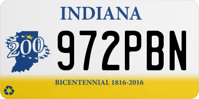 IN license plate 972PBN