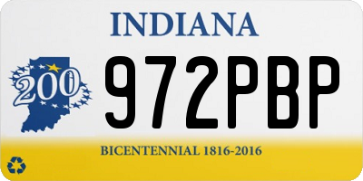 IN license plate 972PBP
