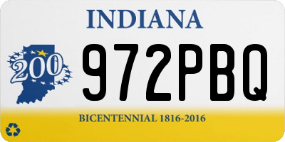 IN license plate 972PBQ