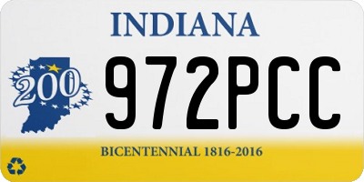 IN license plate 972PCC