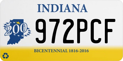 IN license plate 972PCF