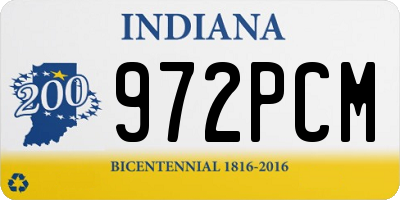 IN license plate 972PCM