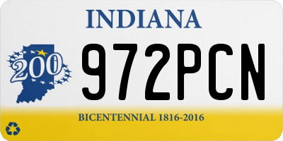 IN license plate 972PCN