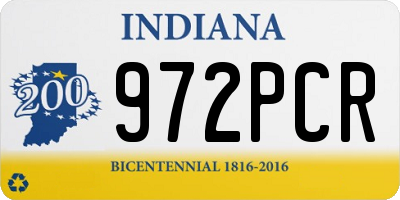 IN license plate 972PCR
