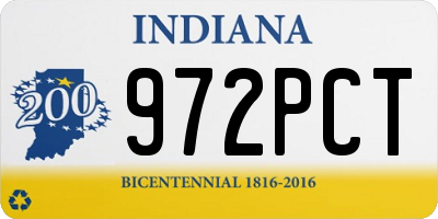 IN license plate 972PCT