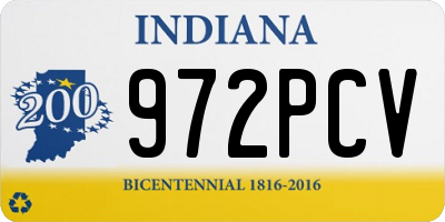 IN license plate 972PCV