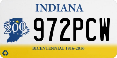 IN license plate 972PCW