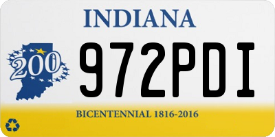 IN license plate 972PDI