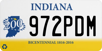 IN license plate 972PDM