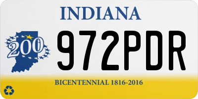 IN license plate 972PDR