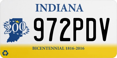 IN license plate 972PDV