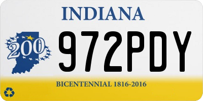 IN license plate 972PDY