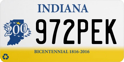 IN license plate 972PEK