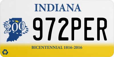 IN license plate 972PER