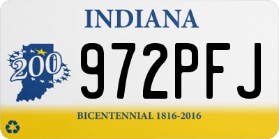 IN license plate 972PFJ