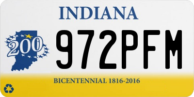IN license plate 972PFM