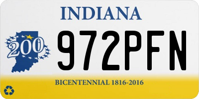 IN license plate 972PFN