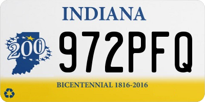 IN license plate 972PFQ