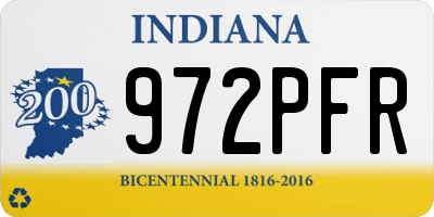 IN license plate 972PFR