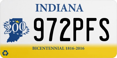 IN license plate 972PFS