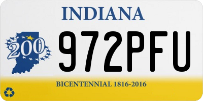 IN license plate 972PFU