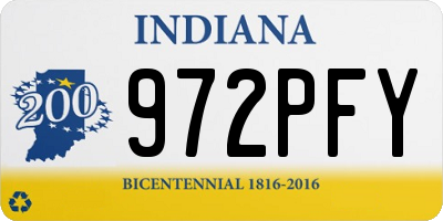 IN license plate 972PFY