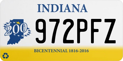 IN license plate 972PFZ