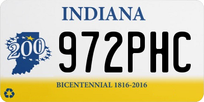 IN license plate 972PHC