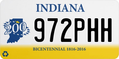 IN license plate 972PHH