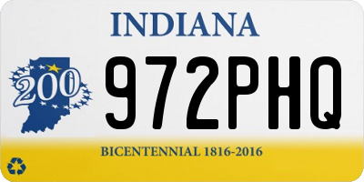 IN license plate 972PHQ
