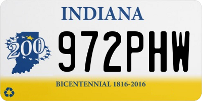 IN license plate 972PHW